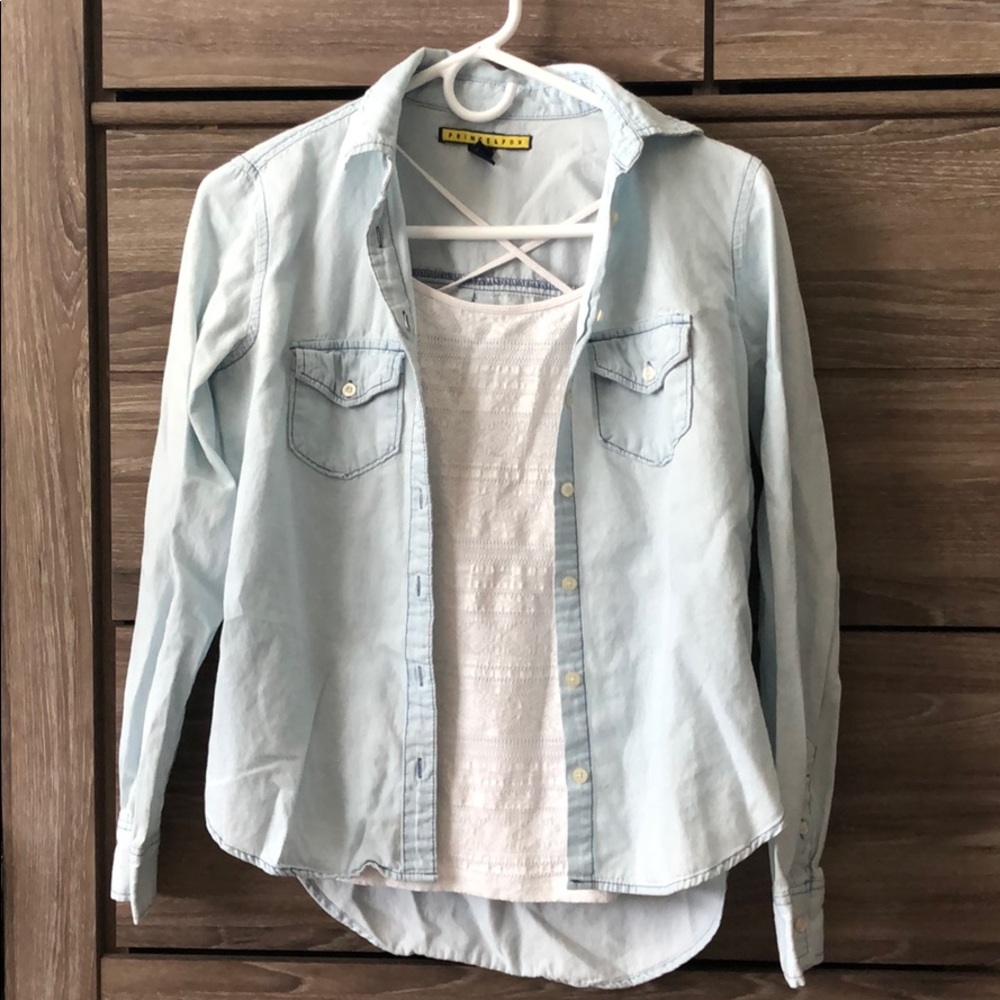 Denim button down shirt